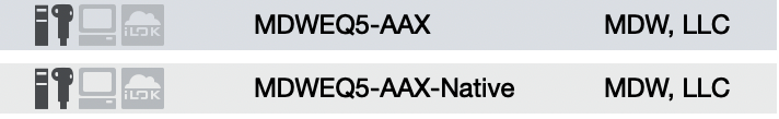 MDWEQ5-AAX and MDWEQ5-AAX-Native iLok License Text