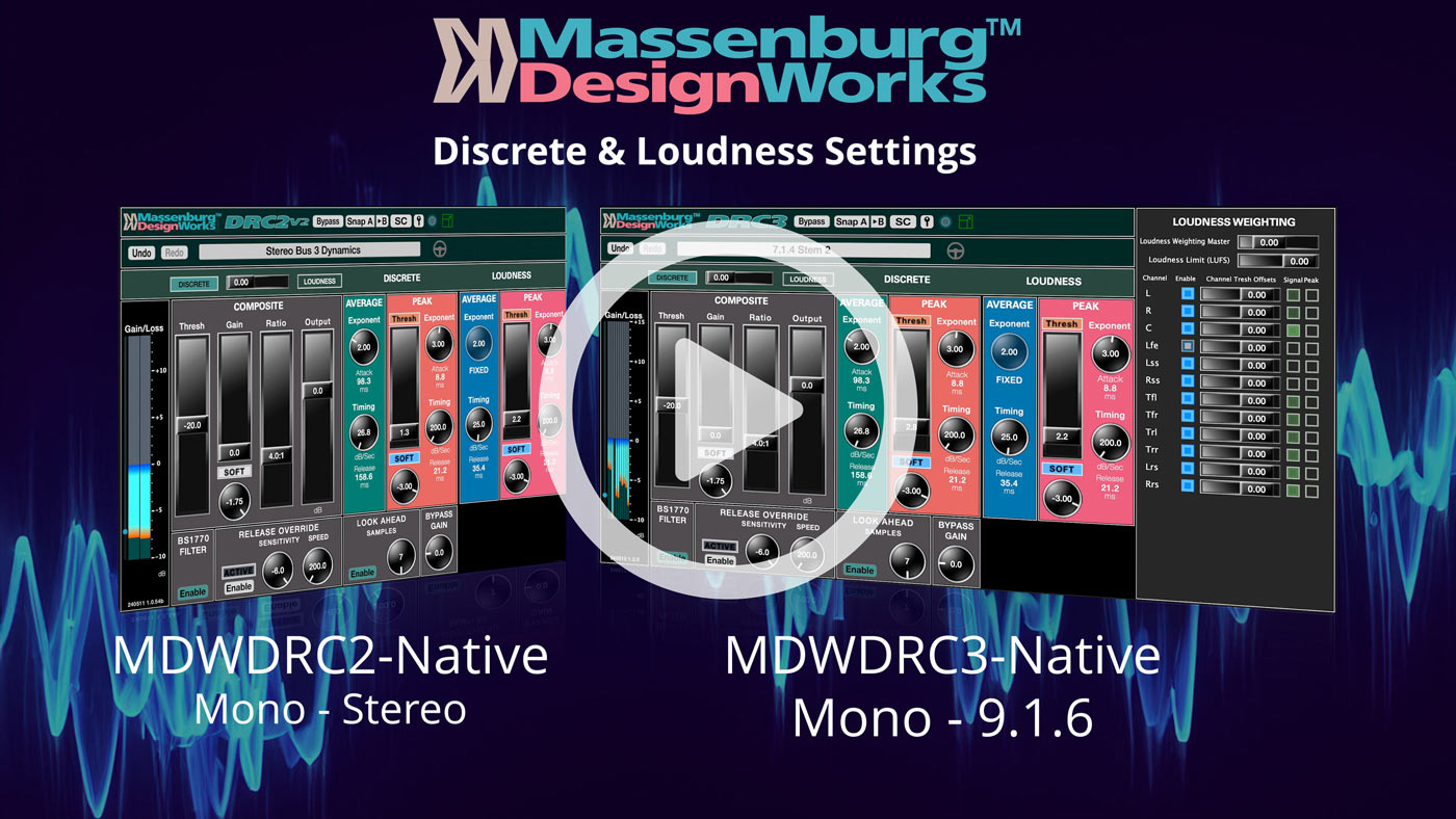 MDWDRC Quick Start Intro Discrete/Loudness Settings
